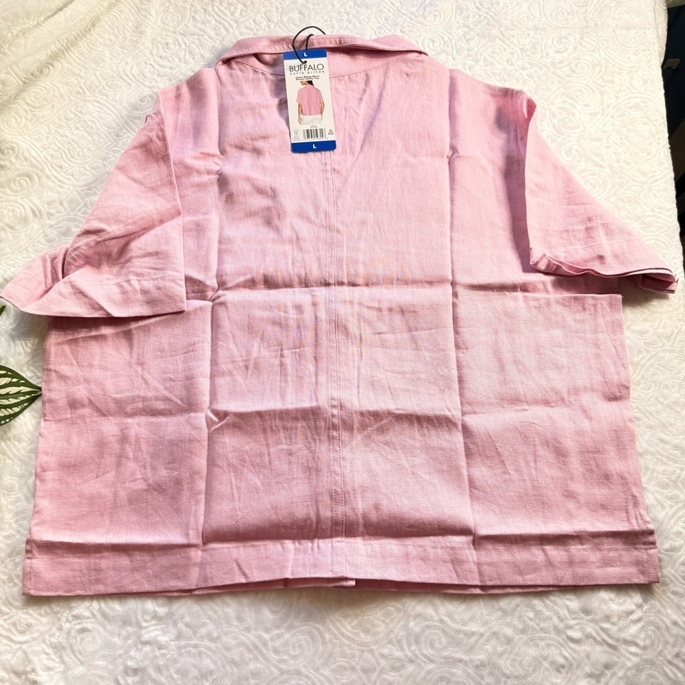 Buffalo David Bitton Pink Linen Blend Button-Up Shirt L NWT - Picture 9 of 9